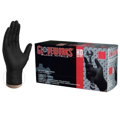 Gloveworks HD Black Nitrile Gloves
